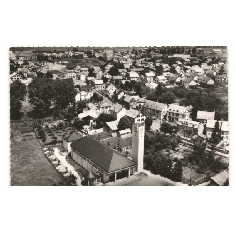 AUDINCOURT: au 1er plan église du sacré-coeur vue aérienne 10x15 - très bon état
