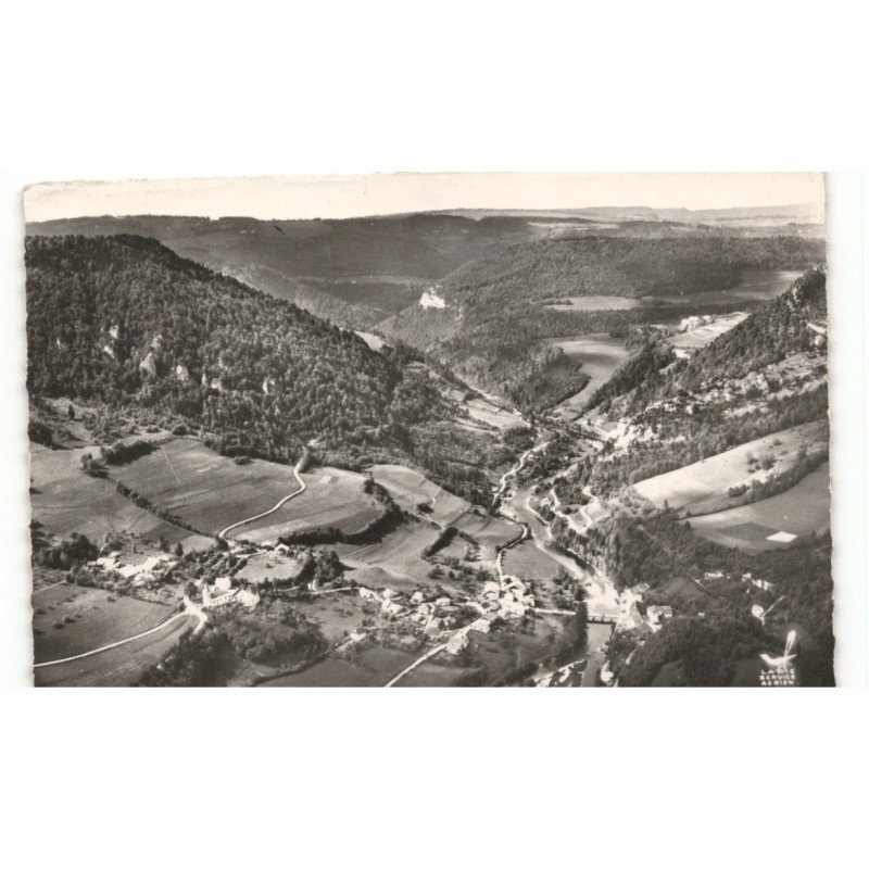 GOUMOIS: vue générale et vallée du doubs vue aérienne 10x15 - très bon état