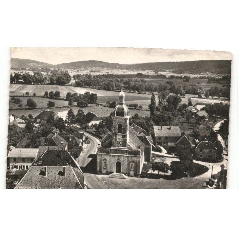 ARC-et-SENANS: l'église vue aérienne 10x15 - état dos arraché