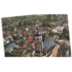 ORNANS: l'église vue aérienne 10x15 - très bon état