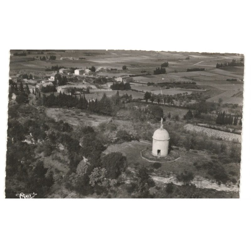 ROCHEGUDE: notre-dame du puy, statue érigée en 1878 vue aérienne 10x15 - très bon état