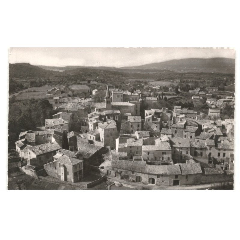 ROCHEGUDE: vue générale au centre, l'église, le château vue aérienne 10x15 - très bon état