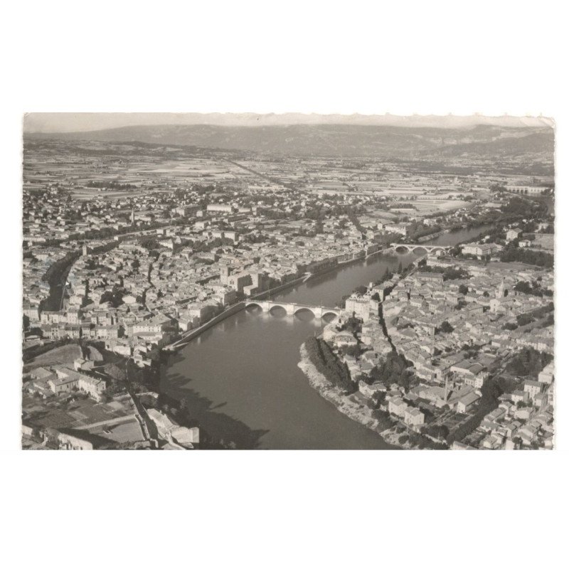 ROMANS - BOURG-de-PEAGE: pont sur l'isère vue aérienne 10x15 - très bon état