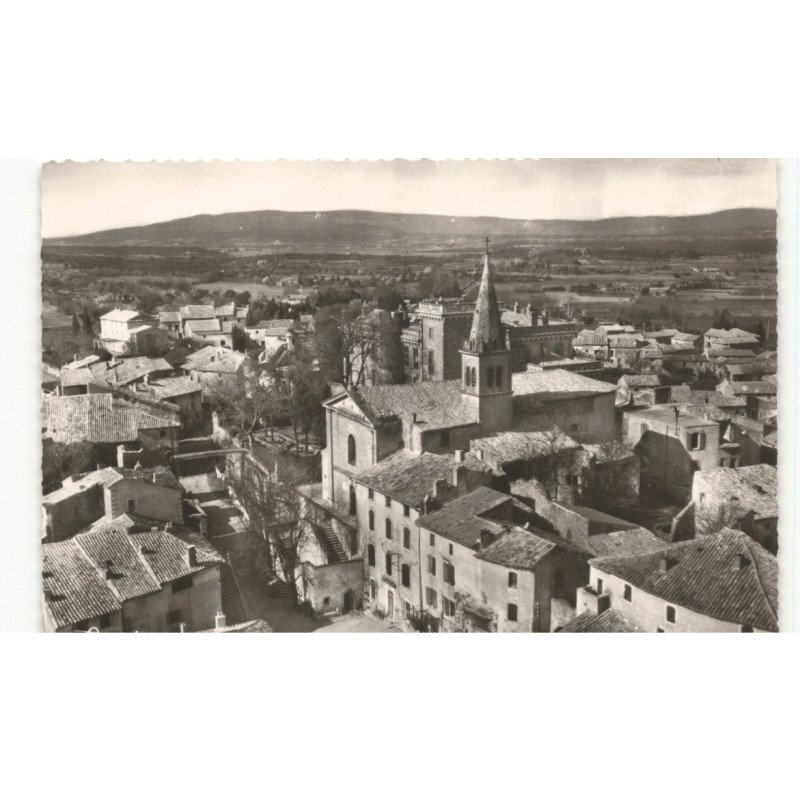 ROCHEGUDE: l'église au 1er plan, place du portail saint-denis vue aérienne 10x15 - très bon état