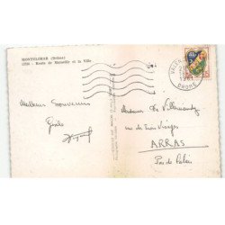 MONTELIMAR: route de marseille et la ville vue aérienne 10x15 - très bon état