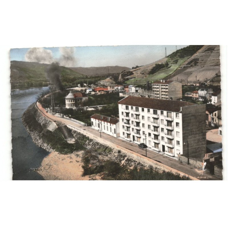TAIN L'HERMITAGE: bords du rhône vue aérienne 10x15 - très bon état
