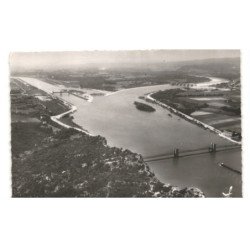 DONZERE: vue d'ensemble sur le barrage de donzere et l'entrée du canal vue aérienne 10x15 - très bon état