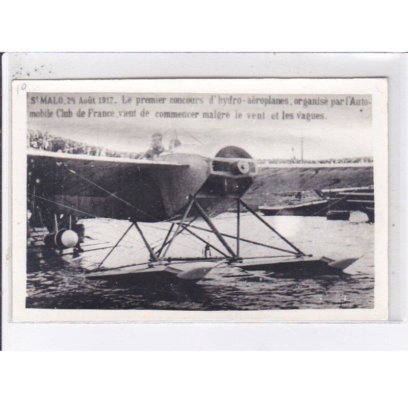 SAINT-MALO: le premier concours d'hydro-aéroplane, tirage moderne - très bon état