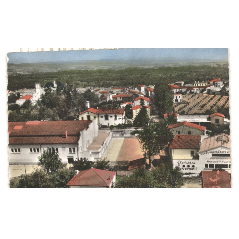 SAINT-FELIU-D'AVALI: la cave coopérative, la gare vue aérienne 10X15 - très bon état