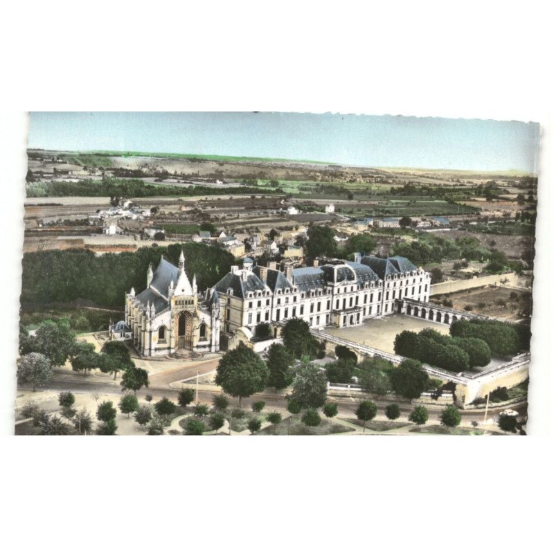 THOUARS: chapelle et château des ducs de la trémaille vue aérienne 10X15 - très bon état