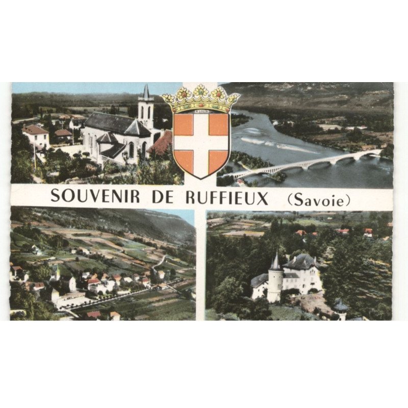 RUFFIEUX: souvenir vue aérienne 10X15 - très bon état