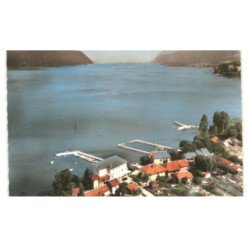 LE VIVIERS-du-LAC: le village de terre nue, les hôtels et le lac du bourget vue aérienne 10X15 - très bon état