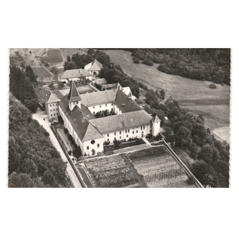 ABBAYE DE TANIE: ensemble des bâtiments et de la cloture vue aérienne 10X15 - très bon état