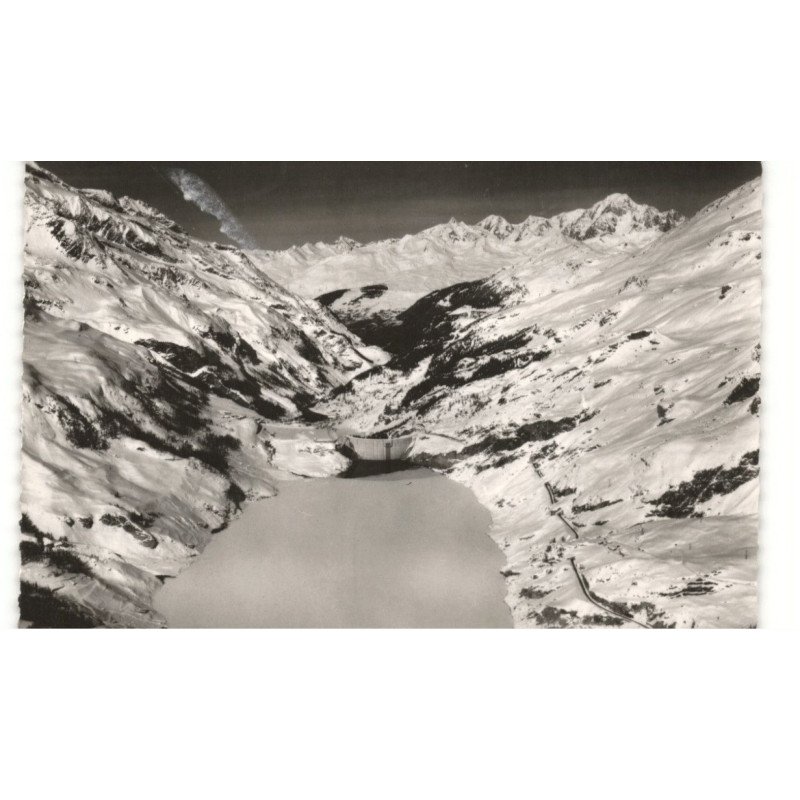 TIGNES: barrage, lac du chevril en hiver vue aérienne 10X15 - très bon état