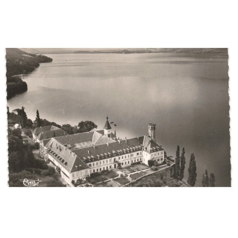 ABBAYE-D'HAUTECOMBE: abbaye et le lac du bourget vue aérienne 10X15 - très bon état