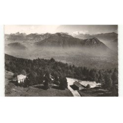 ENTREMONT-le-VIEUX: le col du granier chalet-hôtel du col du granier et le mont-blanc vue aérienne 10X15 - très bon état