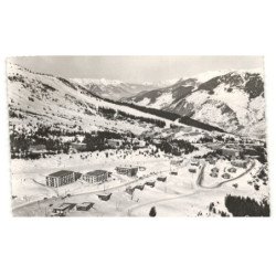 COURCHEVEL: station de sports d'hiver, le jardin alpin et ses chalets vue aérienne 10X15 - très bon état