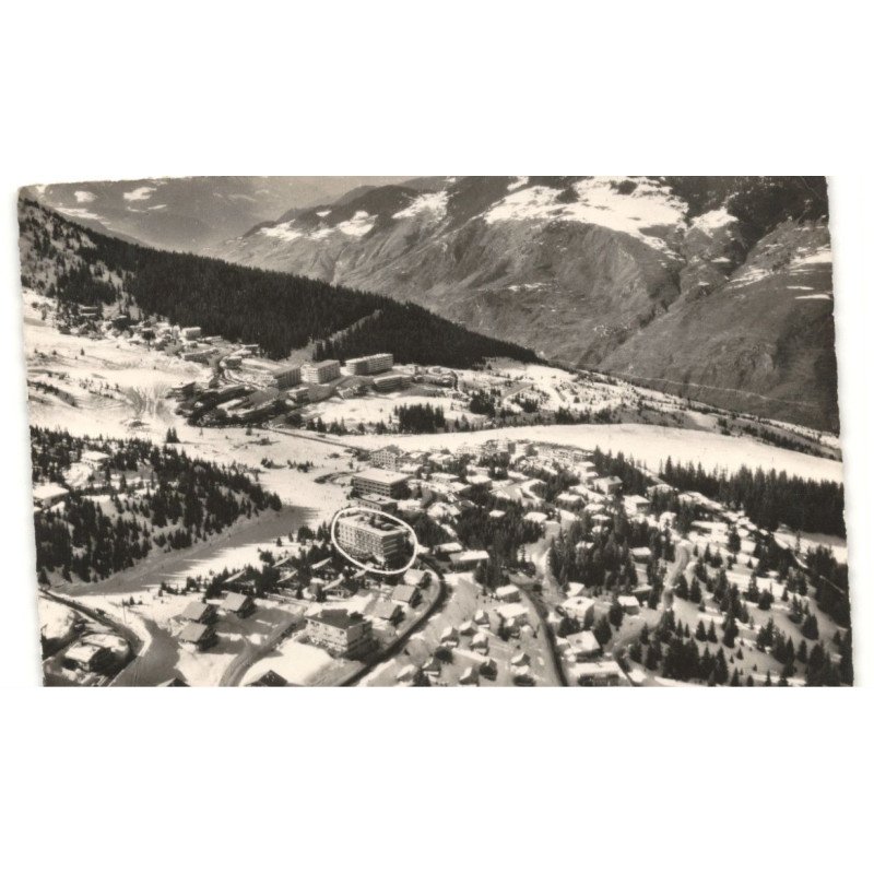 COURCHEVAL: vue générale, la rsidence, hôtel bellecôte hôtel des neiges vue aérienne 10X15 - très bon état