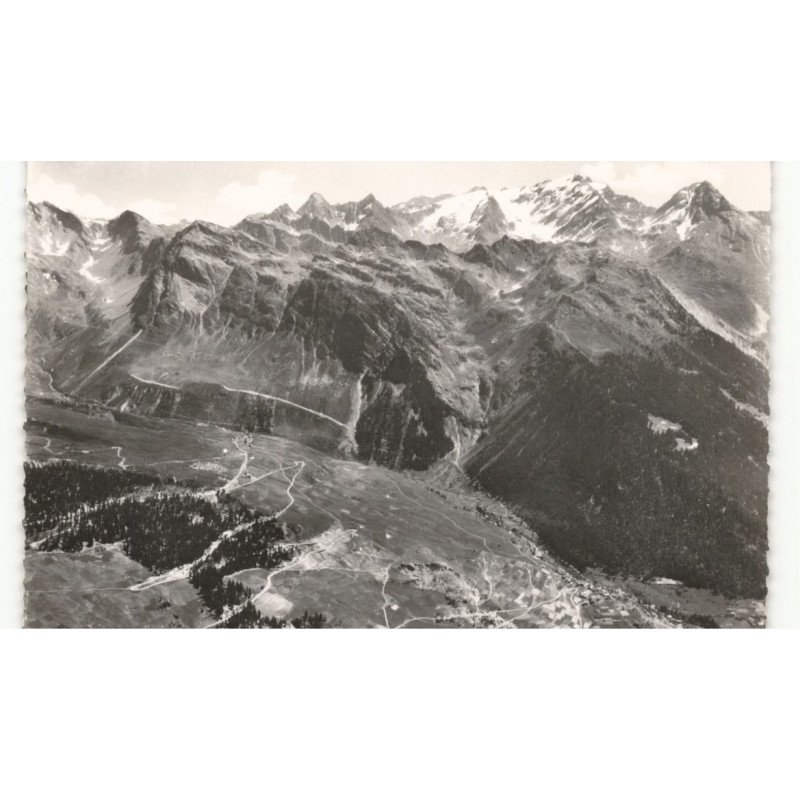 BOURG-SAINT-MAURICE: les lacets du col du petit saint-bernard vue aérienne 10X15 - très bon état