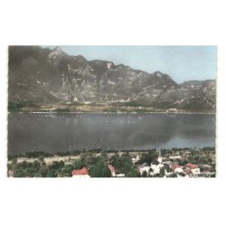AIX-les-BAINS - TRESSERVE: le lac et la dent du chat vue aérienne 10X15 - très bon état