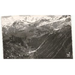 HAUTELUCE: le lac de la girotte et belleville, au fond le mont-blanc vue aérienne 10X15 - très bon état