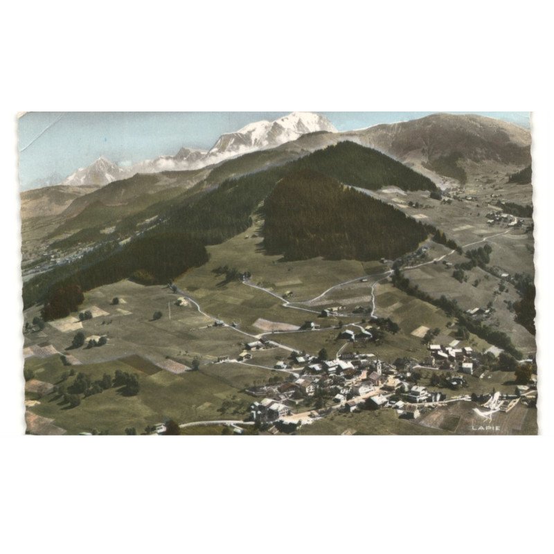 NOTRE-DAME-de-BELLECOMBE: vue panoramique avec le mont-blanc vue aérienne 10X15 - état