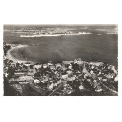 LARMOR-PLAGE: plage de toulharz et port-louis vue aérienne 10X15 - très bon état