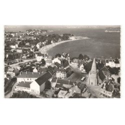 LARMOR-PLAGE: l'église et le centre vue aérienne 10x15 - très bon état