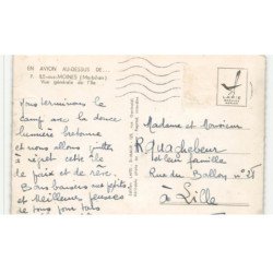 ILE-aux-MOINES: vue générale de l'île vue aérienne 10x15 - état (timbre arraché)