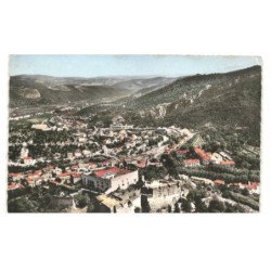 AMELIE-les-BAINS: vue générale, le fort, la ville et la vallée vue aérienne 10X15 - très bon état