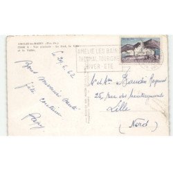 AMELIE-les-BAINS: vue générale, le fort, la ville et la vallée vue aérienne 10X15 - très bon état