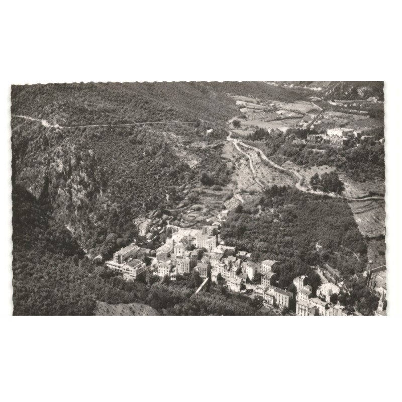 AMELIE-les-BAINS: les thermes et la rue castellane vue aérienne 10X15 - très bon état