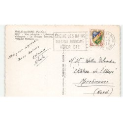 AMELIE-les-BAINS: l'avenue du vallespire, le groupe scolaire l'hôpital militaire vue aérienne 10X15 - très bon état