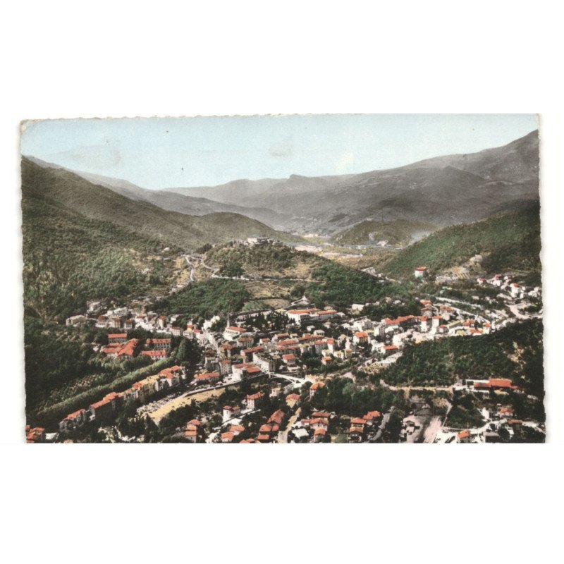 AMELIE-les-BAINS: vue générale vue aérienne 10X15 - état (timbre arracher)