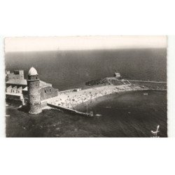COLLIOURE: plage saint-vincent vue aérienne 10X15 - très bon état