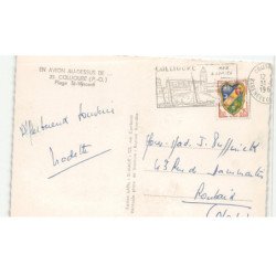 COLLIOURE: plage saint-vincent vue aérienne 10X15 - très bon état