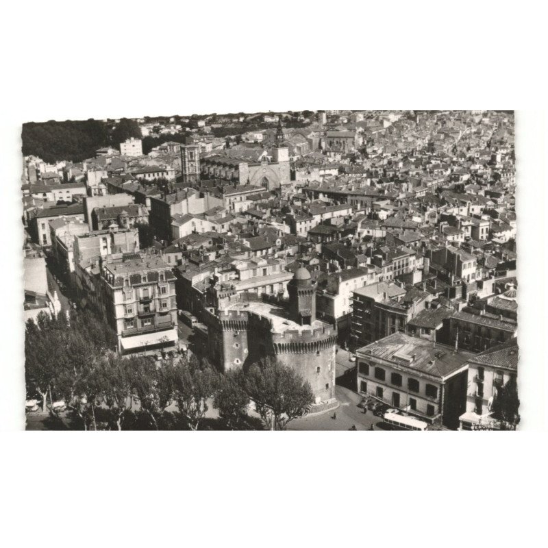 PERPIGNAN: le castillet vue aérienne 10X15 - très bon état