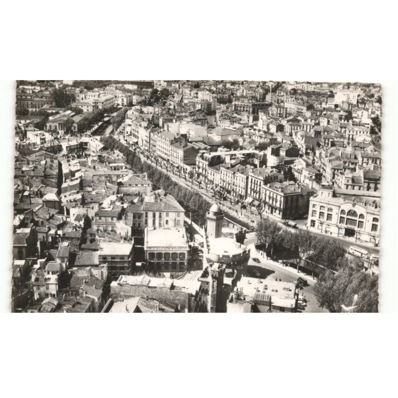PERPIGNAN: le castillet et les quais vue aérienne 10X15 - très bon état