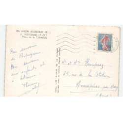 PERPIGNAN: place de la cathédrale vue aérienne 10X15 - très bon état