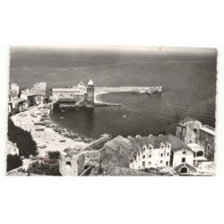 COLLIOURE: le port et l'église vue aérienne 10X15 - très bon état