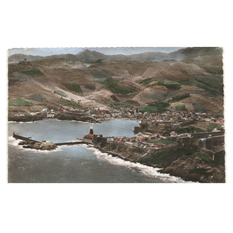 COLLIOURE: côte vermeille, vue panoramique vue aérienne 10X15 - très bon état