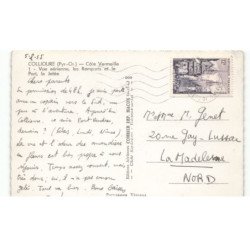 COLLIOURE: côte vermeille, les remparts et le port, la jetée vue aérienne 10X15 - très bon état