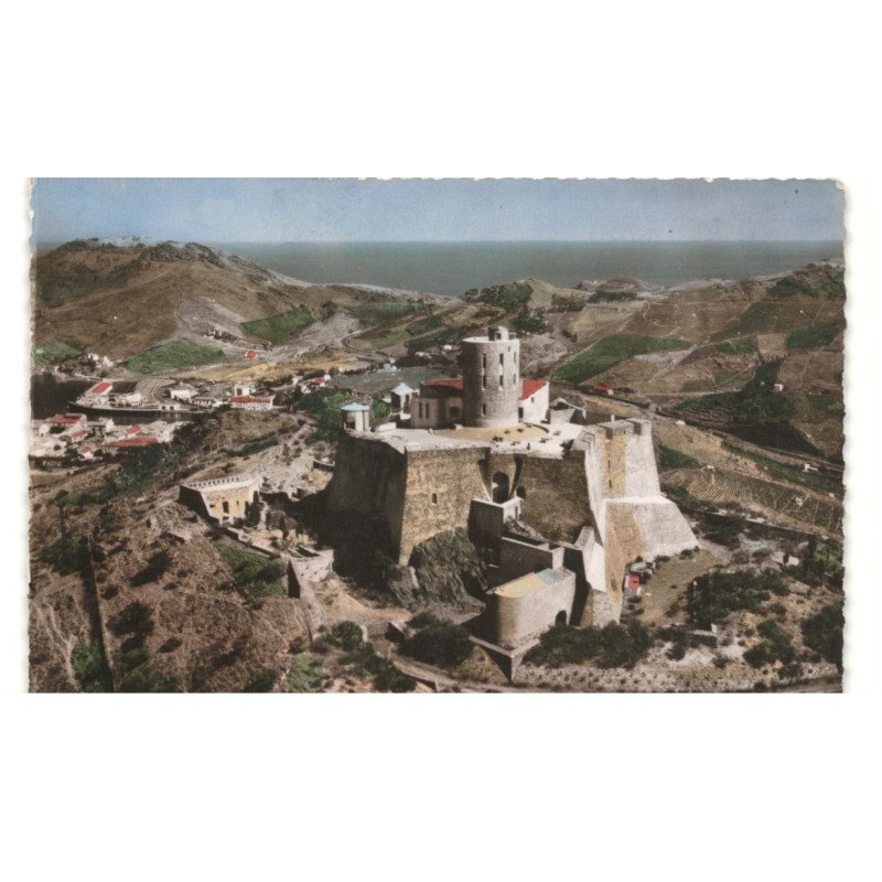 PORT-VENDRES: fort saint-elme entre collioure et port-vendres vue aérienne 10X15 - état (timbre arraché)