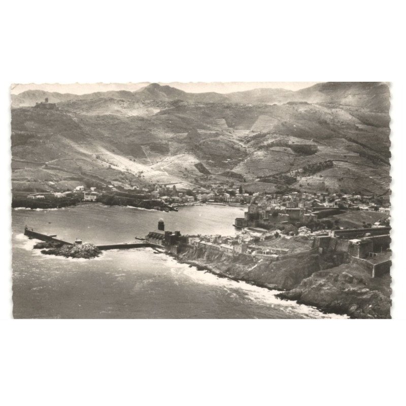 COLLIOURE: côte vermeille, vue panoramique vue aérienne 10X15 - très bon état