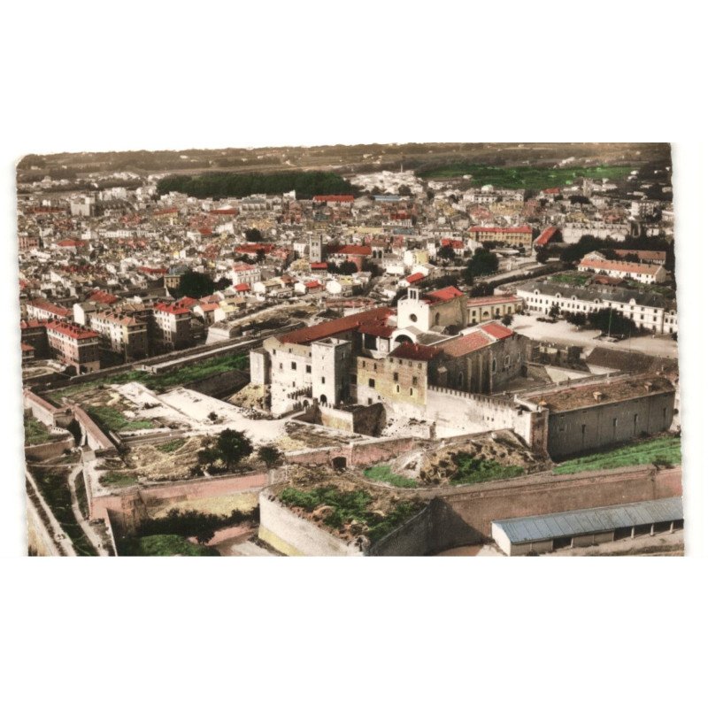 PERPIGNAN: la citadelle ancien palais des rois de majorque vue aérienne 10X15 - très bon état