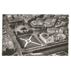 PERPIGNAN: les jardin place de catalogne les dames de france et théâtre vue aérienne 10X15 - très bon état