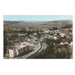SARREGUEMINES: boulevard des faïenceries et la sarre vue aérienne 10X15 - très bon état