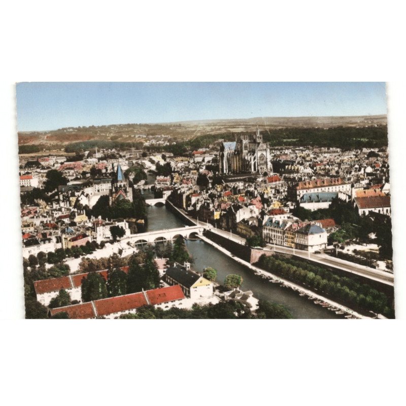 METZ: vue générale vue aérienne 10x15 - très bon état