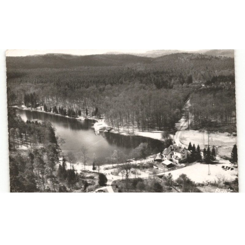 BITCHE: etang d'hasselfurth camping et maison forestière vue aérienne 10x15 - très bon état