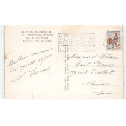 THIONVILLE: rue de luxembourg beffroi et tour aux puces vue aérienne 10X15 - très bon état